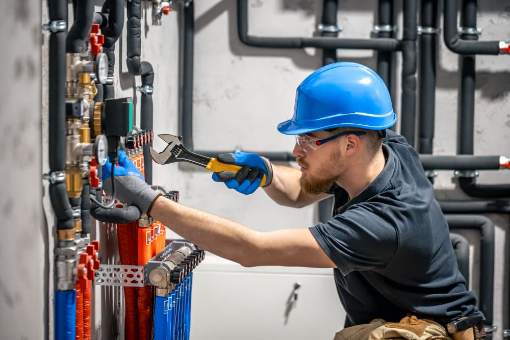 SM Plumbing Service licensed plumber at work in Singapore